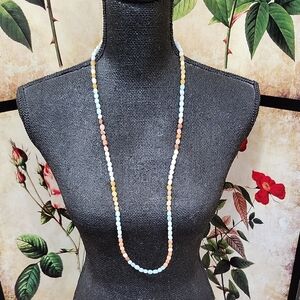 UTC 925 STERLING SILVER BEADED NATURAL GEMSTONE NECKLACE